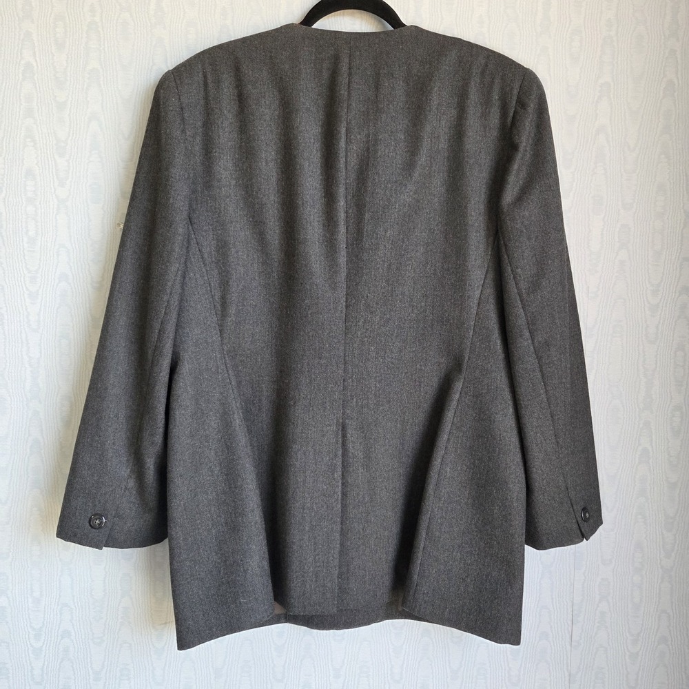 VTG 80s Jones NY 16 Double Breasted Wool Blend US Blazer Old Money Academia FLAW - Picture 5 of 8